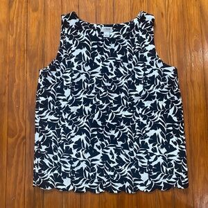Black and White Sleeveless Top